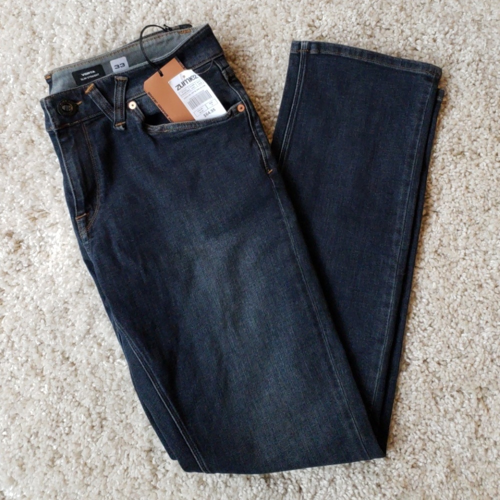 Men's Volcom Vorta Dark Wash Jeans NWT 33